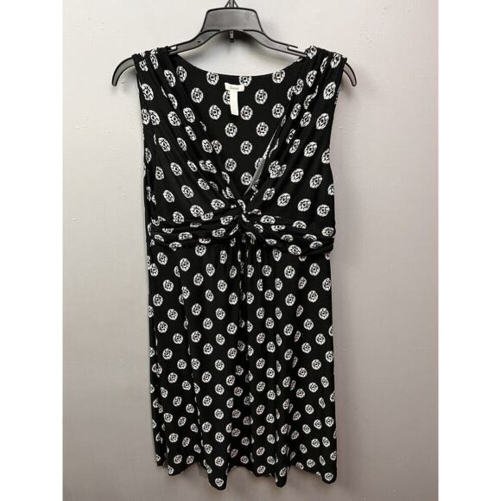 Soma Indira‎ Sleep Shirt Womens Medium Black Crossover Sleeveless Nightgown
